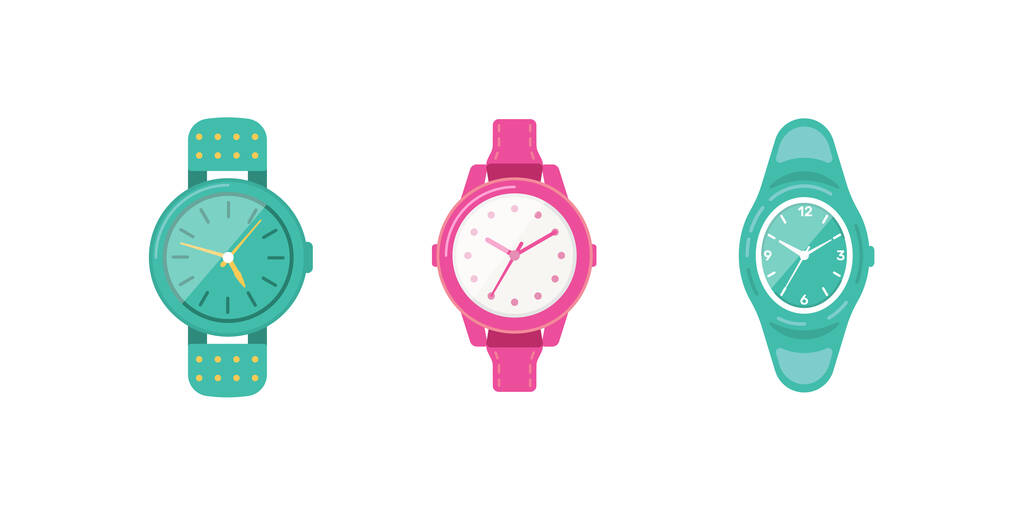 Classic watches set of vector icons. Watch for businessman, smartwatch and fashion clocks collection. - Vector, Image