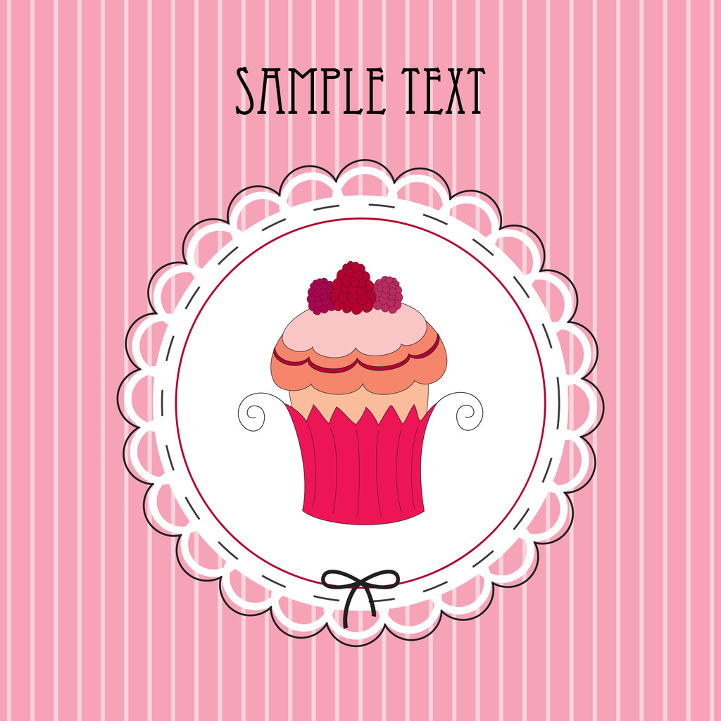 Vector illustration of card with muffin - Vector, Image