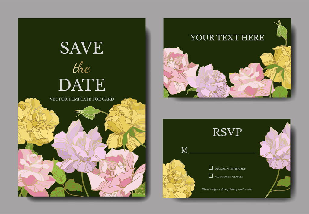 Vector Rose bloemen botanische bloemen. Gegraveerde inkt kunst. Bruiloft achtergrond kaart bloemen decoratieve rand. - Vector, afbeelding
