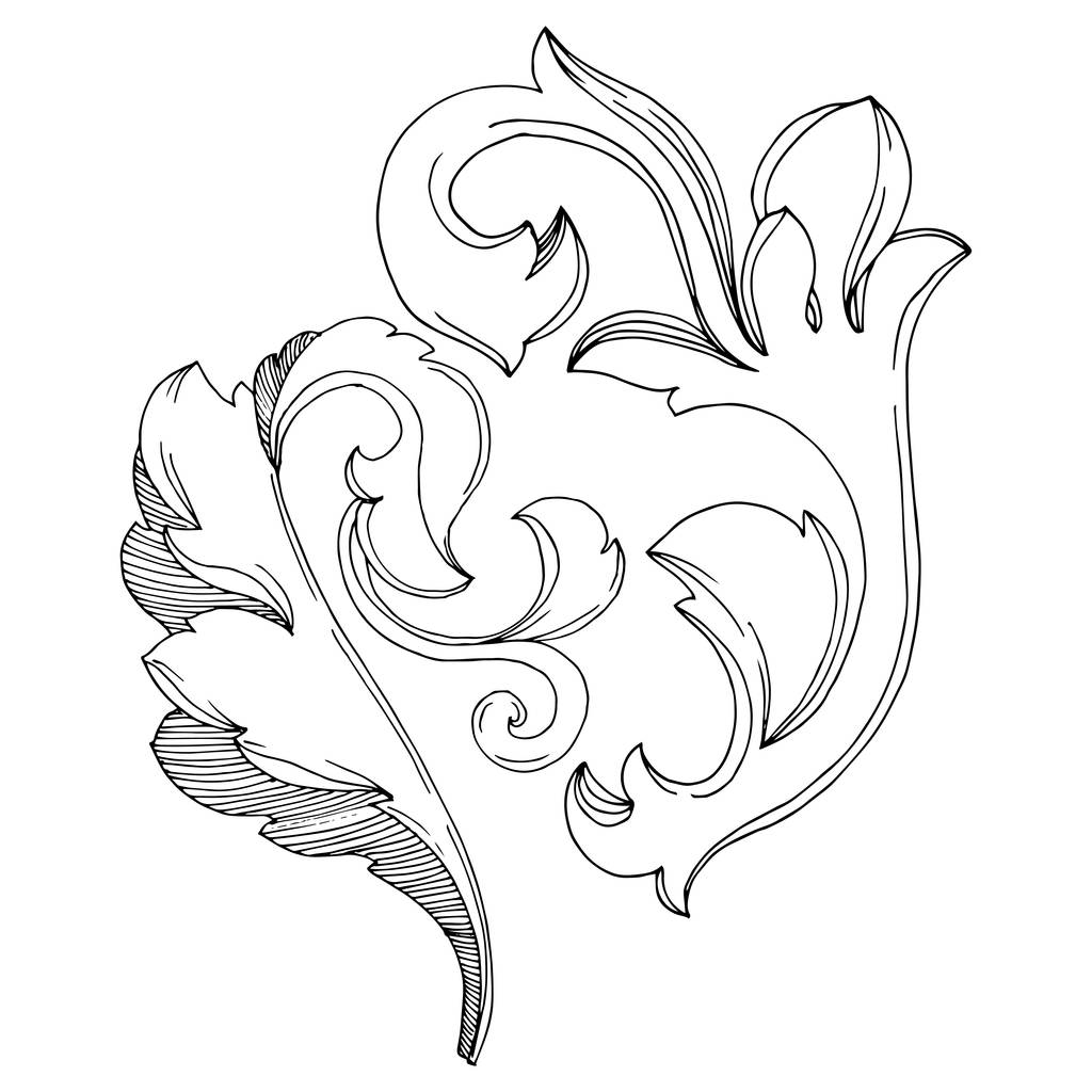 Vector Golden monograma ornamento floral. Tinta gravada a preto e branco. Monogramas isolados elemento ilustrativo
. - Vetor, Imagem