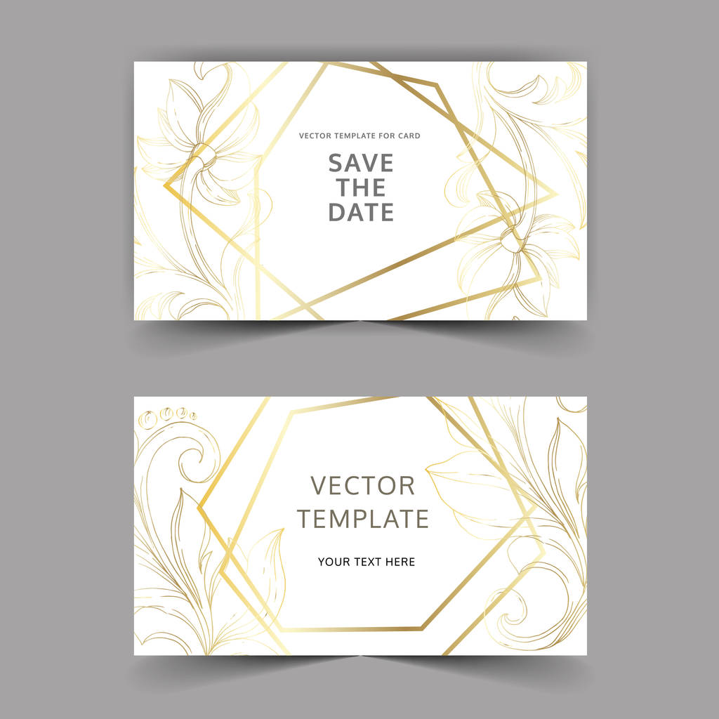 Vector Golden monogram floral ornament. Black and white engraved ink art. Wedding background card decorative border. - Vector, Image