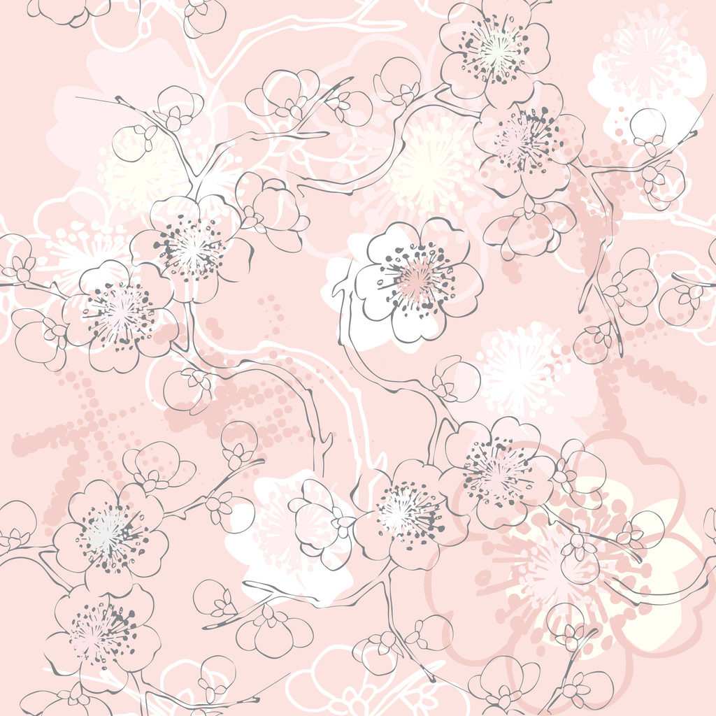 seamless background pattern of blossom - Vector, Image