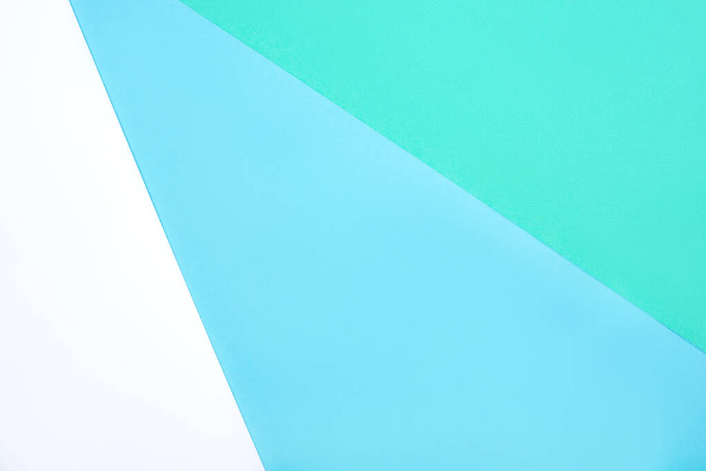 Fondo geométrico abstracto de cartón pastel blanco, verde y azul
. - Foto, Imagen