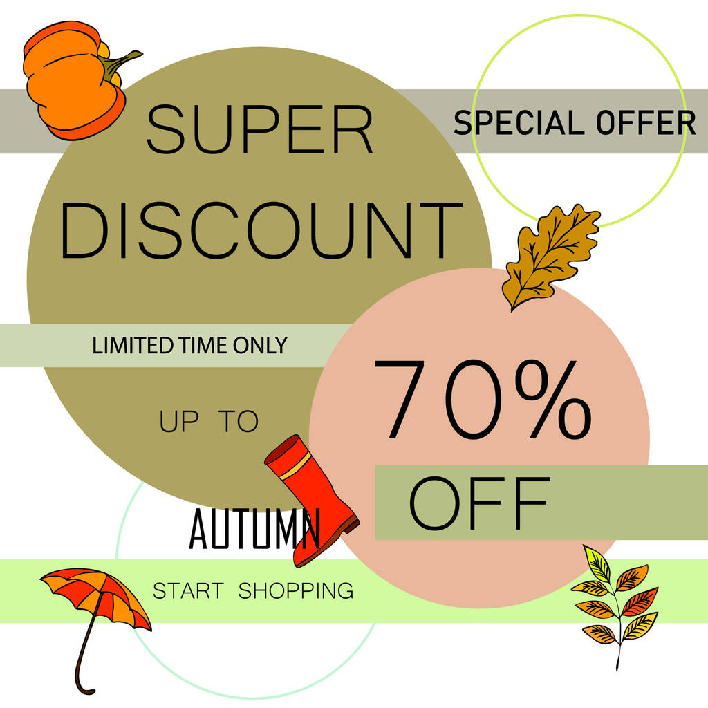 autumn sale on colorful background  - Vector, Image