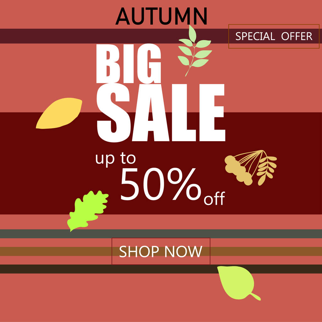 Осенняя распродажа на красочном фоне
  - Вектор,изображение