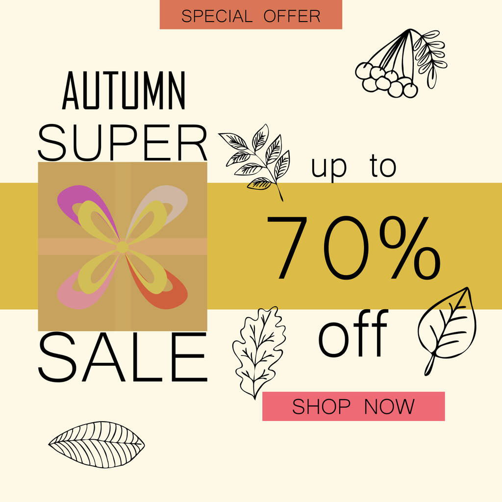 autunno vendita su sfondo colorato
  - Vettoriali, immagini