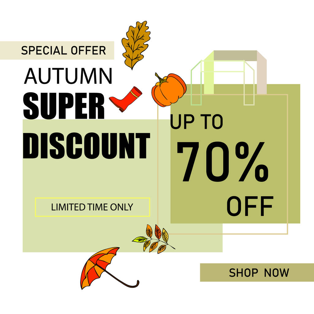 Herbstverkauf auf buntem Hintergrund  - Vektor, Bild