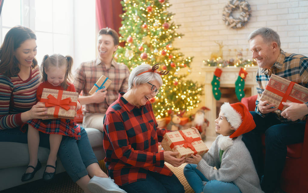 Famille célébrant Noël - Photo, image