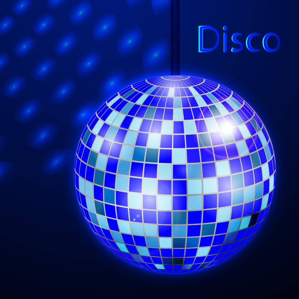 Disko partisi geçmişi. Reklam için müzik dansı vektör tasarımı. Disko topu broşürü veya poster tasarımı - Vektör, Görsel