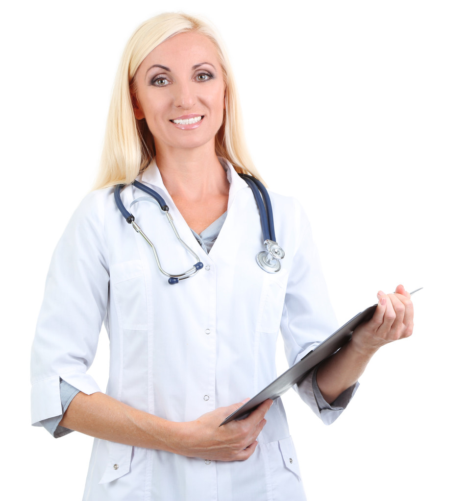 pracownik medyczny na białym tle - Zdjęcie, obraz