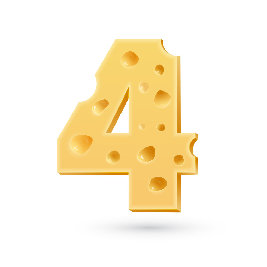 4 種チーズの数 - ベクター画像