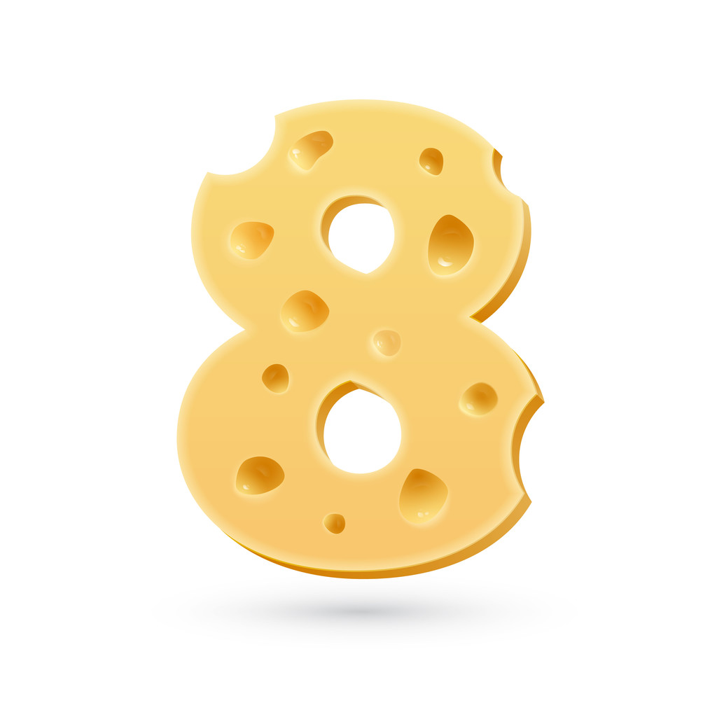 sekiz peynir numarası - Vektör, Görsel