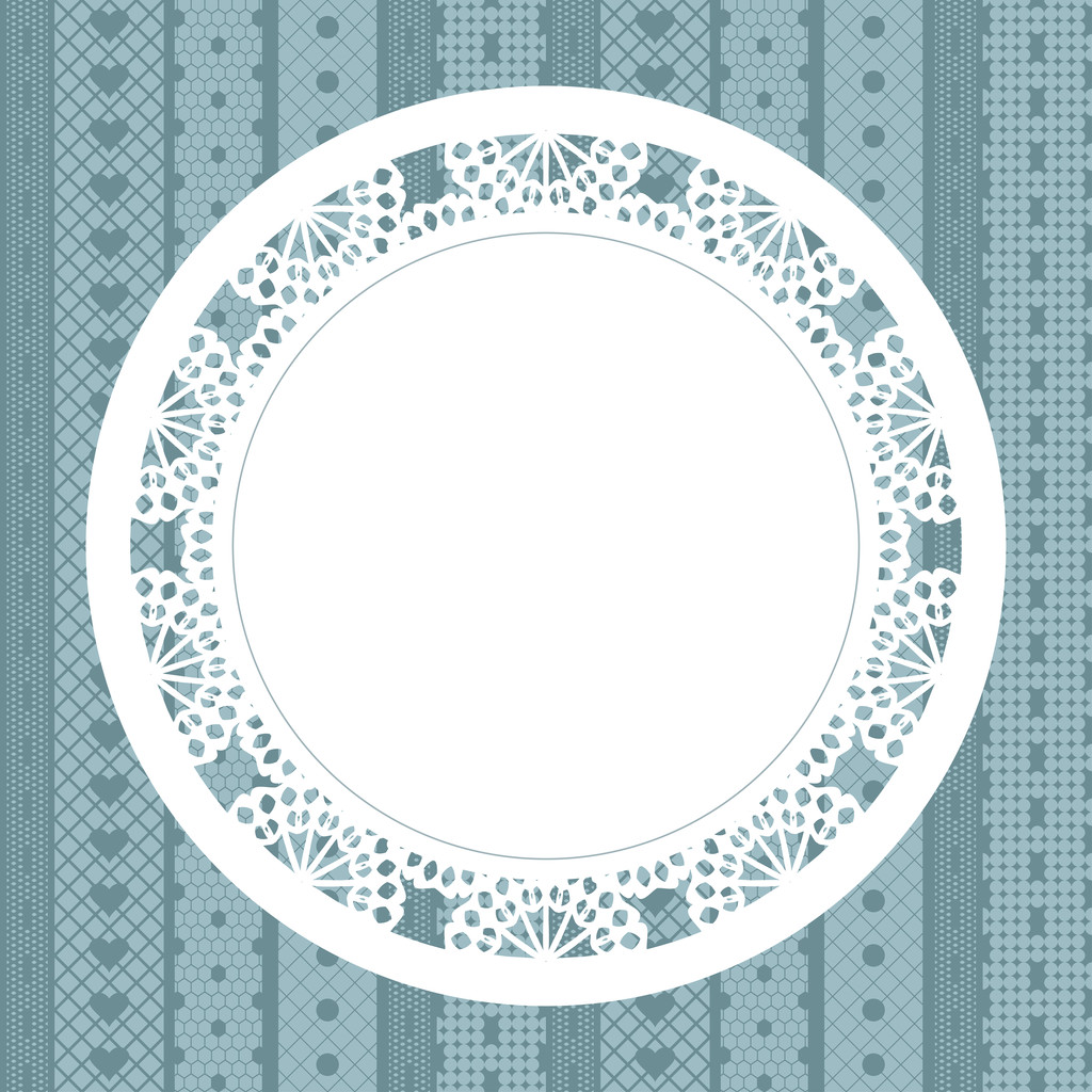 Elegant doily on lace background for scrapbooks - Vector, Image