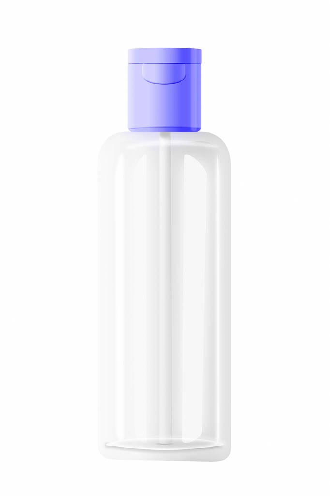 Пластикова пляшка ще здорової води Глянцева пляшка води зі спортивним велосипедом Макет пляшки ізольовано на білому тлі. 3D ілюстрація
 - Фото, зображення