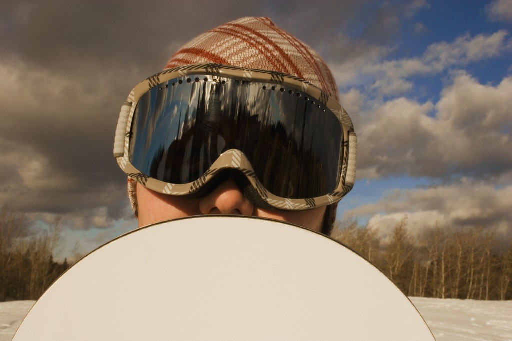 yüzü bir snowboarder - Fotoğraf, Görsel