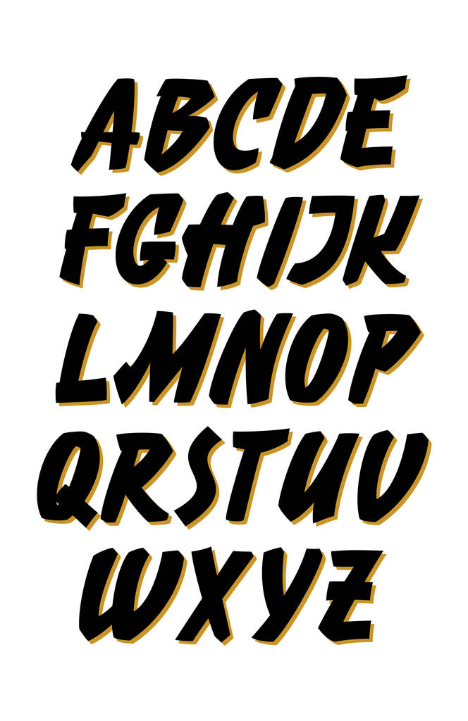 Retro calligraphy hand lettering font. Alfabeto vectorial
 - Vector, Imagen