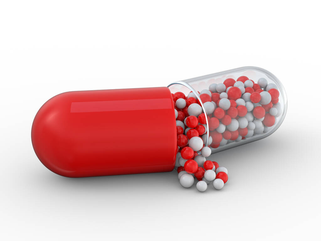 Многие красочные таблетки изолированы на белом. 3D
 - Фото, изображение