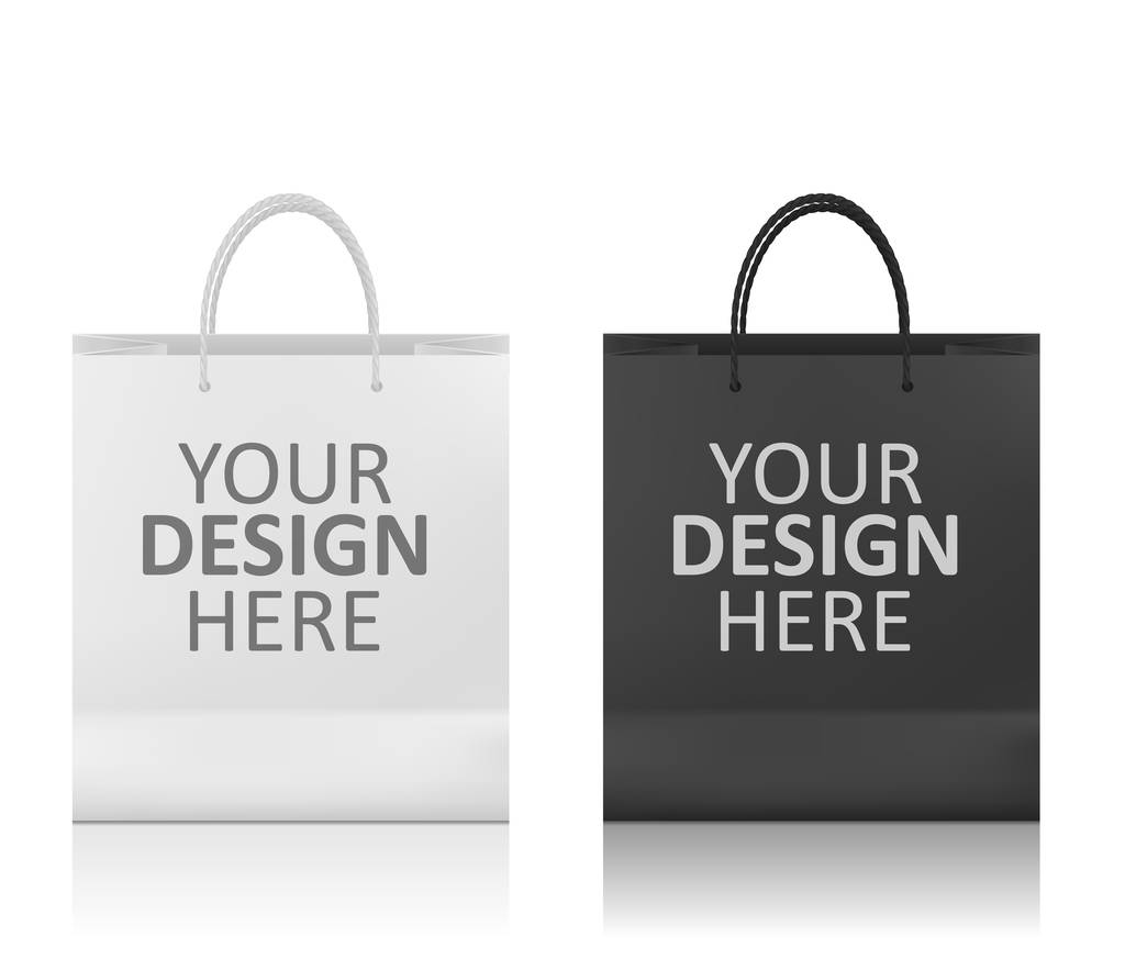 Realistic Shopping Bag Mockup - Vector, Image