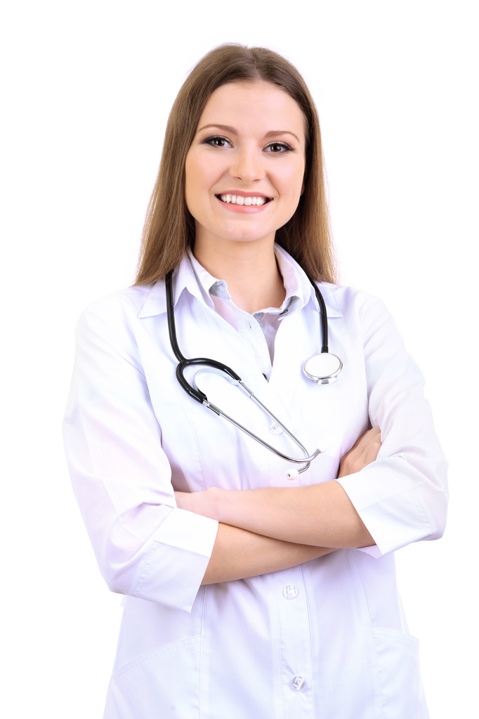 pracownik medyczny na białym tle - Zdjęcie, obraz