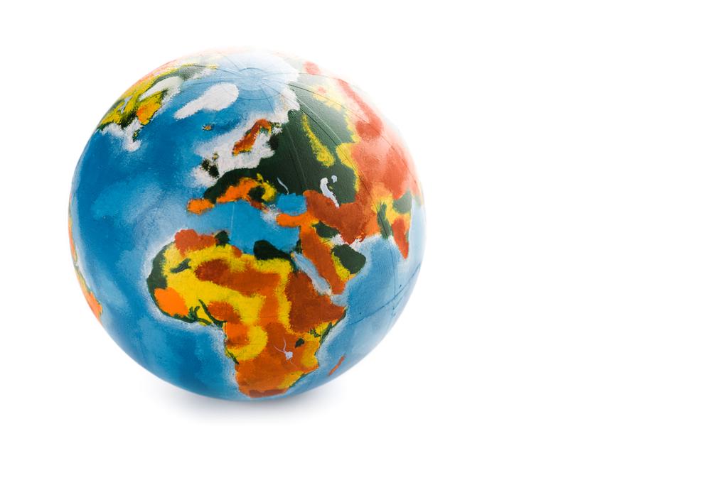 colorful globe on white with copy space - Photo, Image