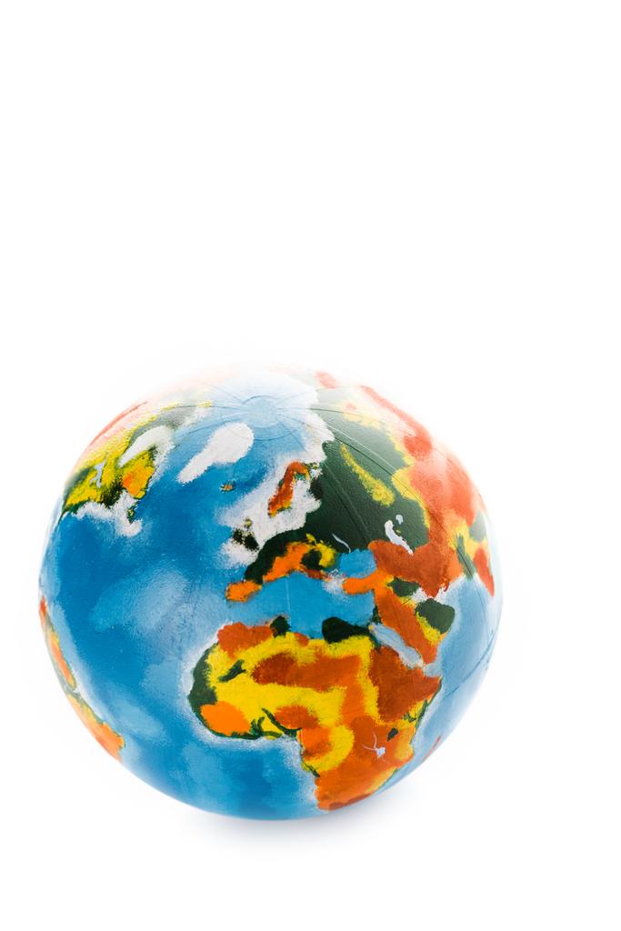 multicolored globe isolated on white with copy space - Photo, Image