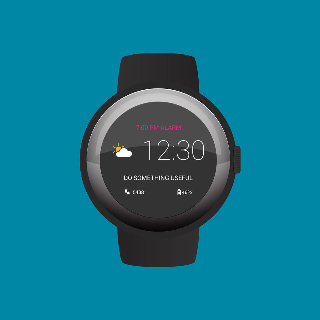 Smartwatch wearable technology. Flat icon - Vector, Image