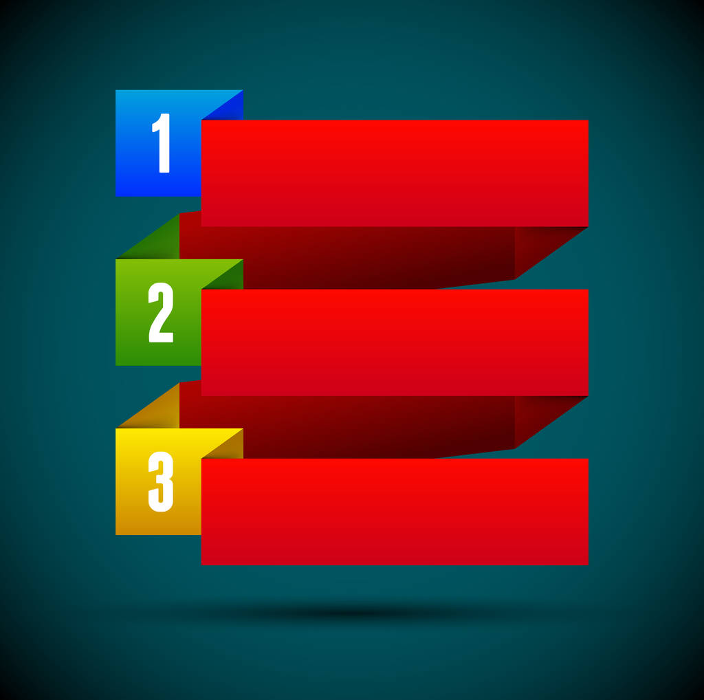 Infographic with ribbons and colored numbers - Vector, Image