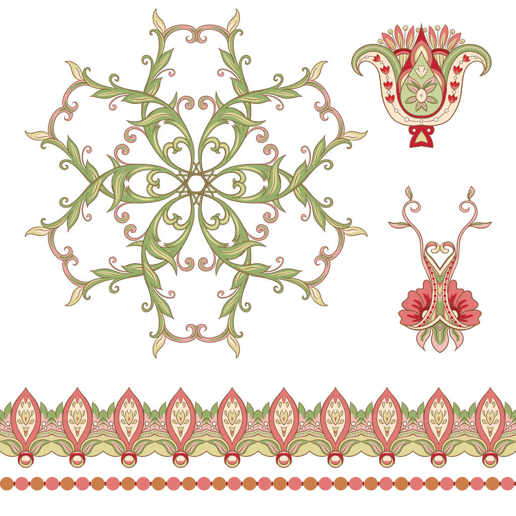 Patrón con paisley tradicional. Vector floral
 - Vector, imagen