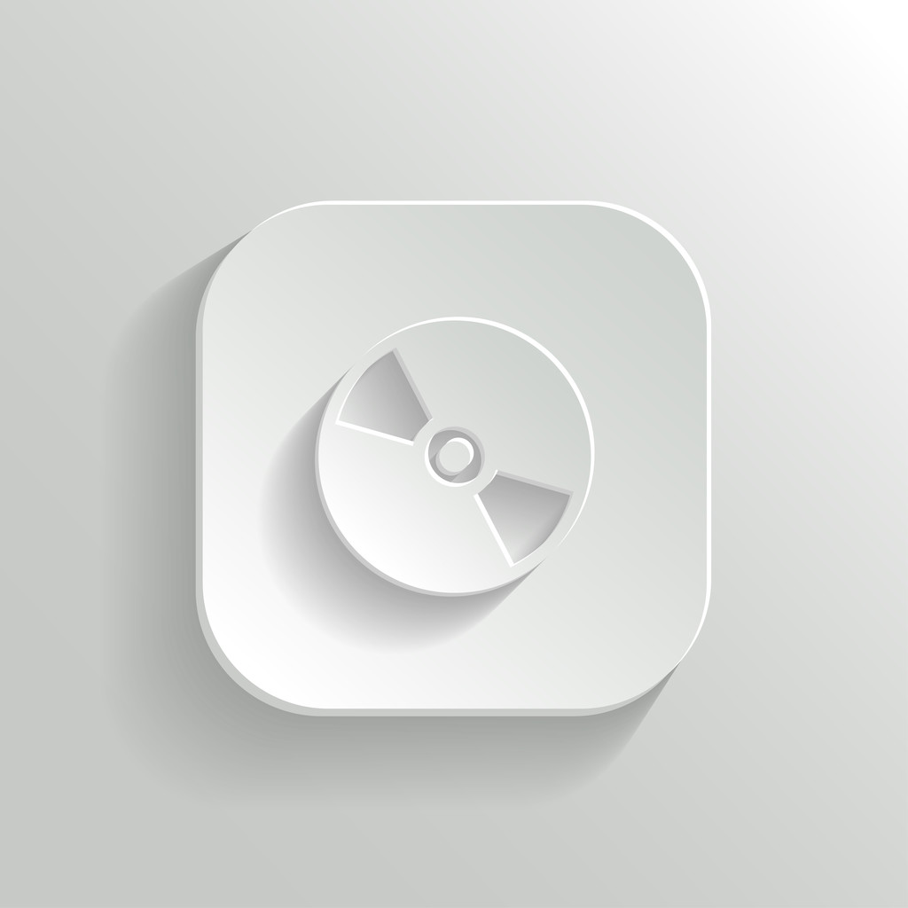 icono de disco compacto - botón blanco app vector - Vector, imagen