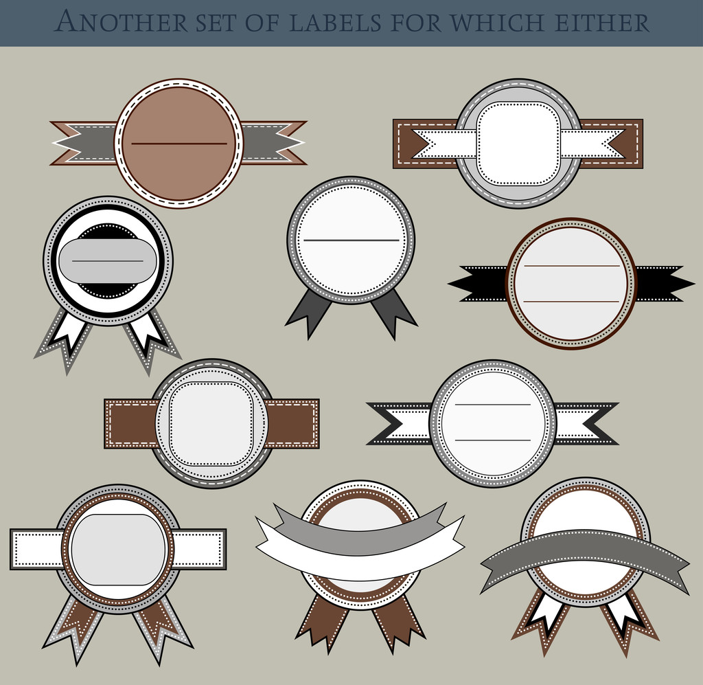 Set of different labels in retro style - Vector, Image