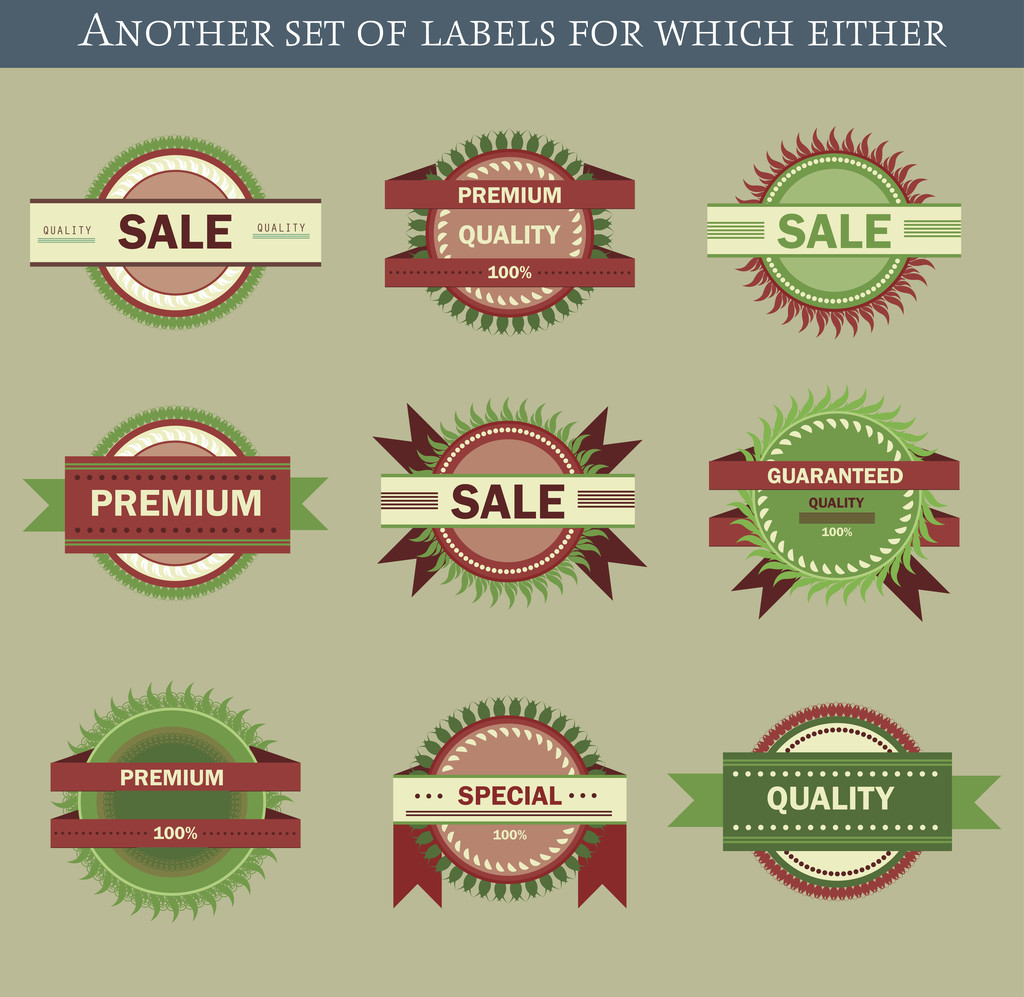 Retro vector labels and badges - Vector, Image