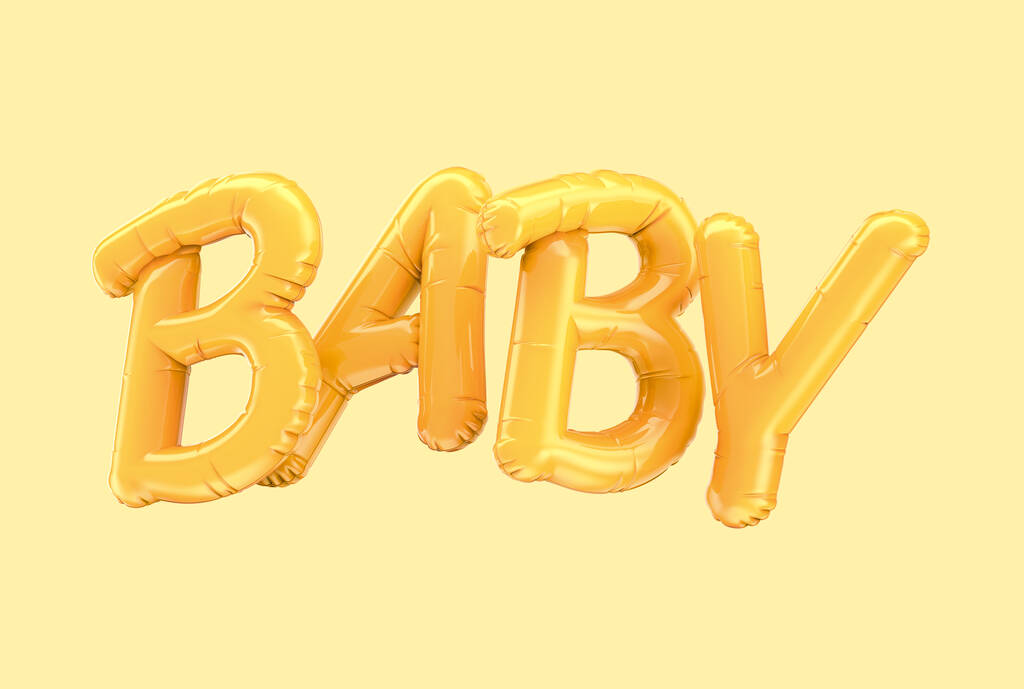 Oranje baby ballon zin - Foto, afbeelding