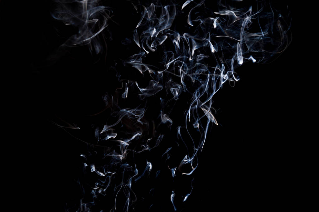 Kouř na černém pozadí, abstraktní fotografie s víry ve vzduchu - Fotografie, Obrázek