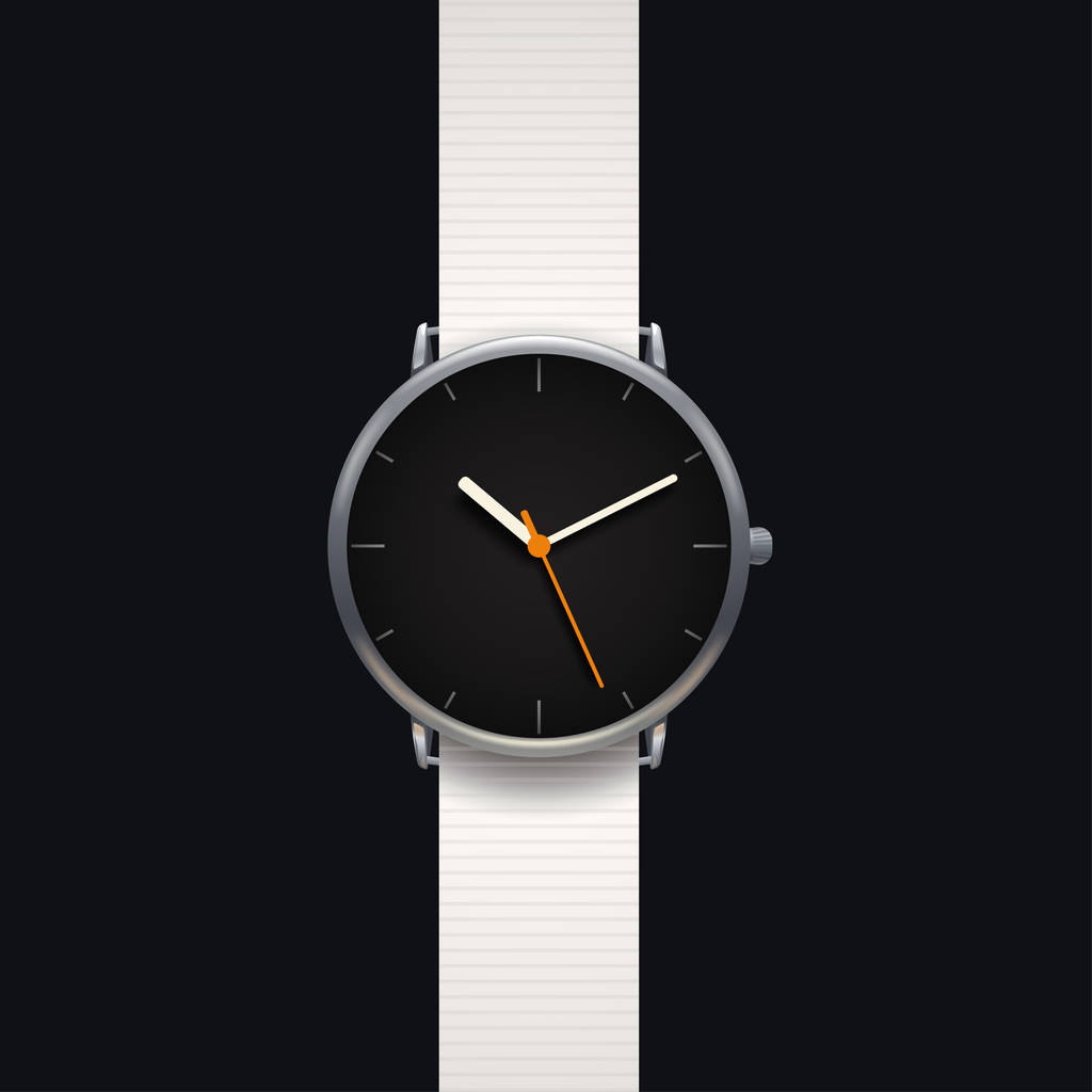 modern classic watch on black background - Vector, Image
