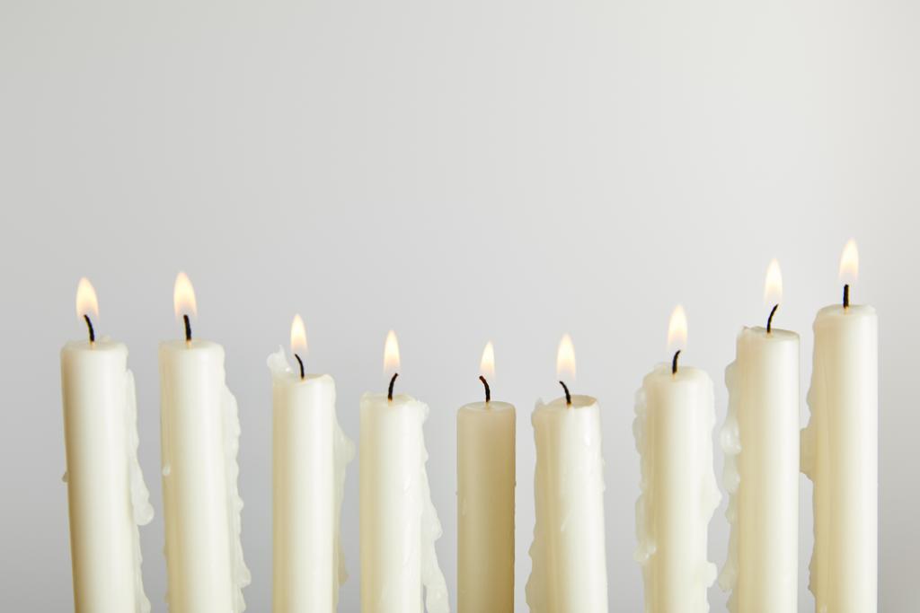 burning candles isolated on white - Photo, Image