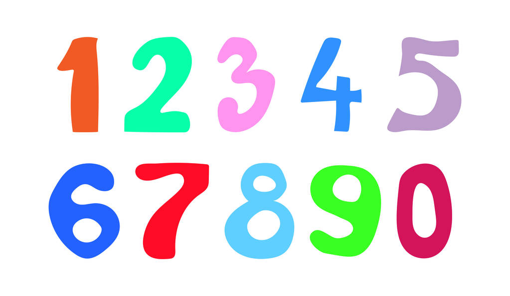 Ensemble de numéros de couleur Isolé sur un fond blanc. Style plat
 - Vecteur, image