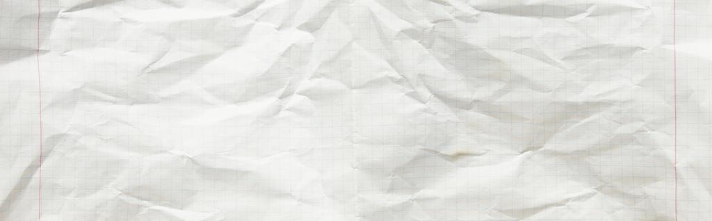 top view of empty crumpled paper white texture, panoramic shot - Photo, Image