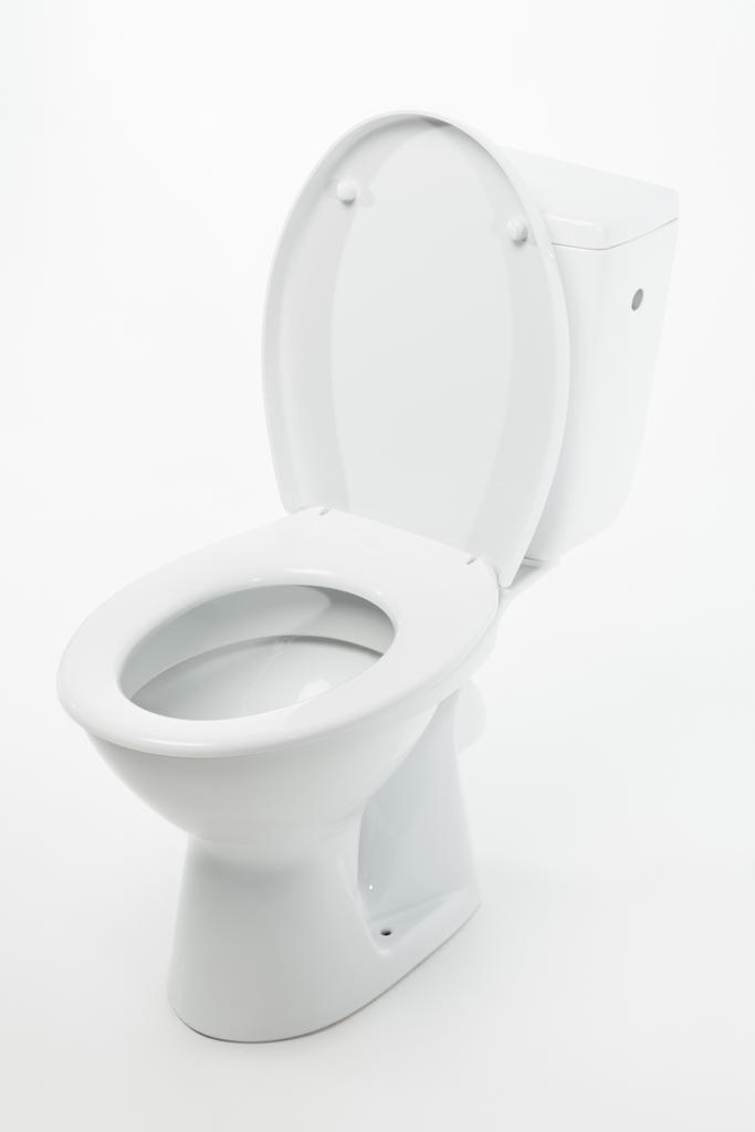 modern ceramic clean toilet bowl isolated on white - Photo, Image