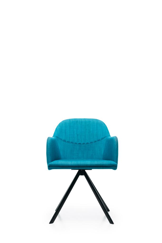 comfortabele blauwe moderne fauteuil geïsoleerd op wit - Foto, afbeelding