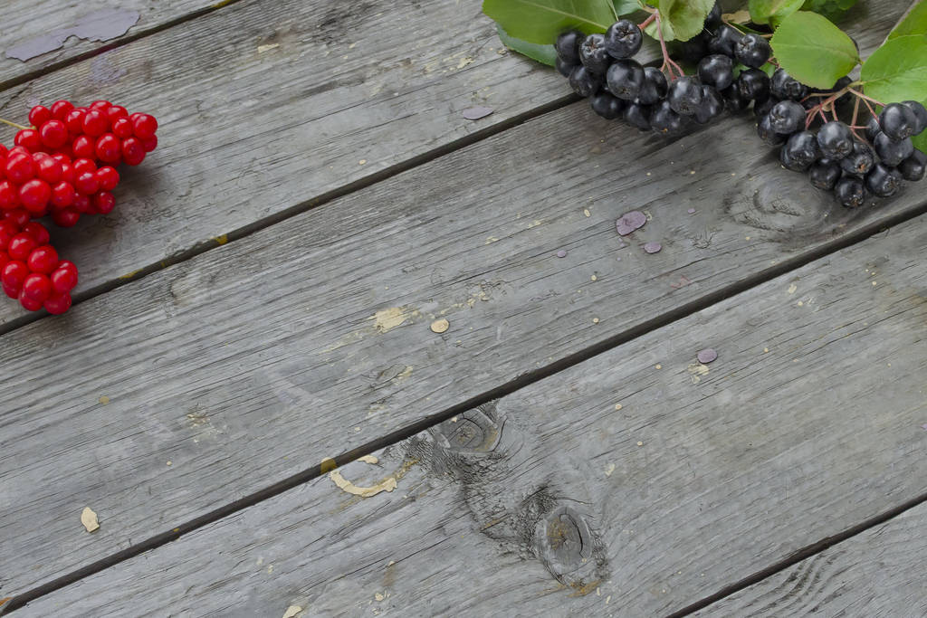 Berries, summer fruit on wooden table. Healthy lifestyle concept, Top view horizontal, Selective focus - Photo, Image