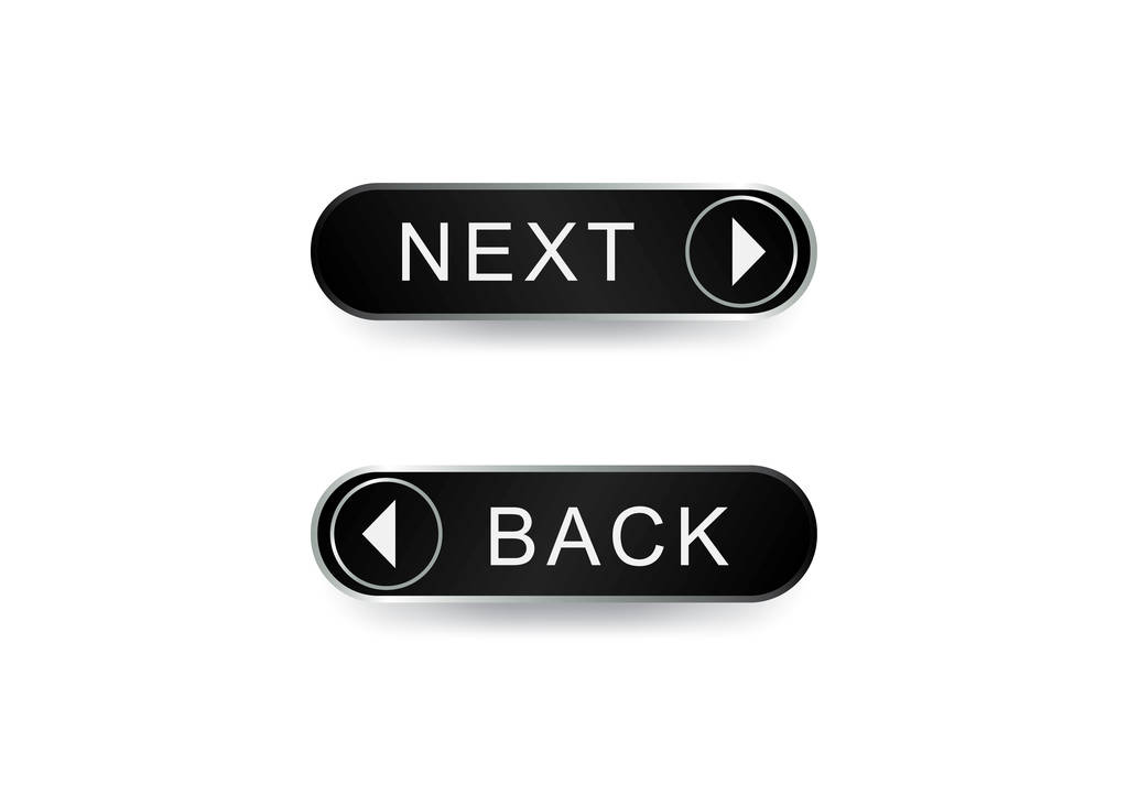 Back and Next Buttons - Vector, Image