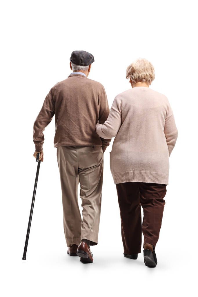 Senior man and woman walking  - Photo, Image