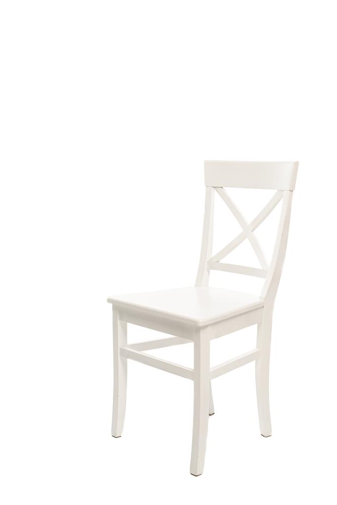 Comfortabele witte houten stoel geïsoleerd op wit - Foto, afbeelding