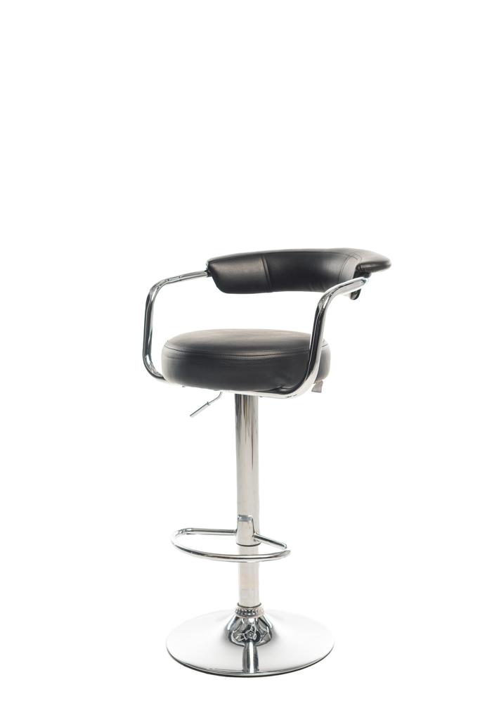Чорний барний стілець з копіювальним простором ізольовано на білому
 - Фото, зображення