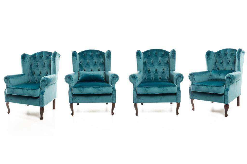 Модные бирюзовые кресла на белом фоне
 - Фото, изображение