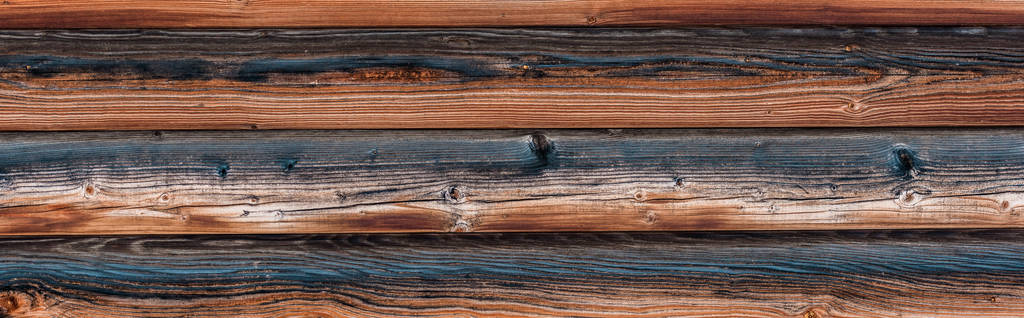 dřevěný přírodní texturovaný hnědý povrch s kopírovacím prostorem, panoramatický záběr - Fotografie, Obrázek