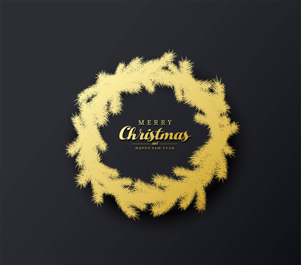 Christmas vector background illustration with Christmas wreath c - Vector, Image