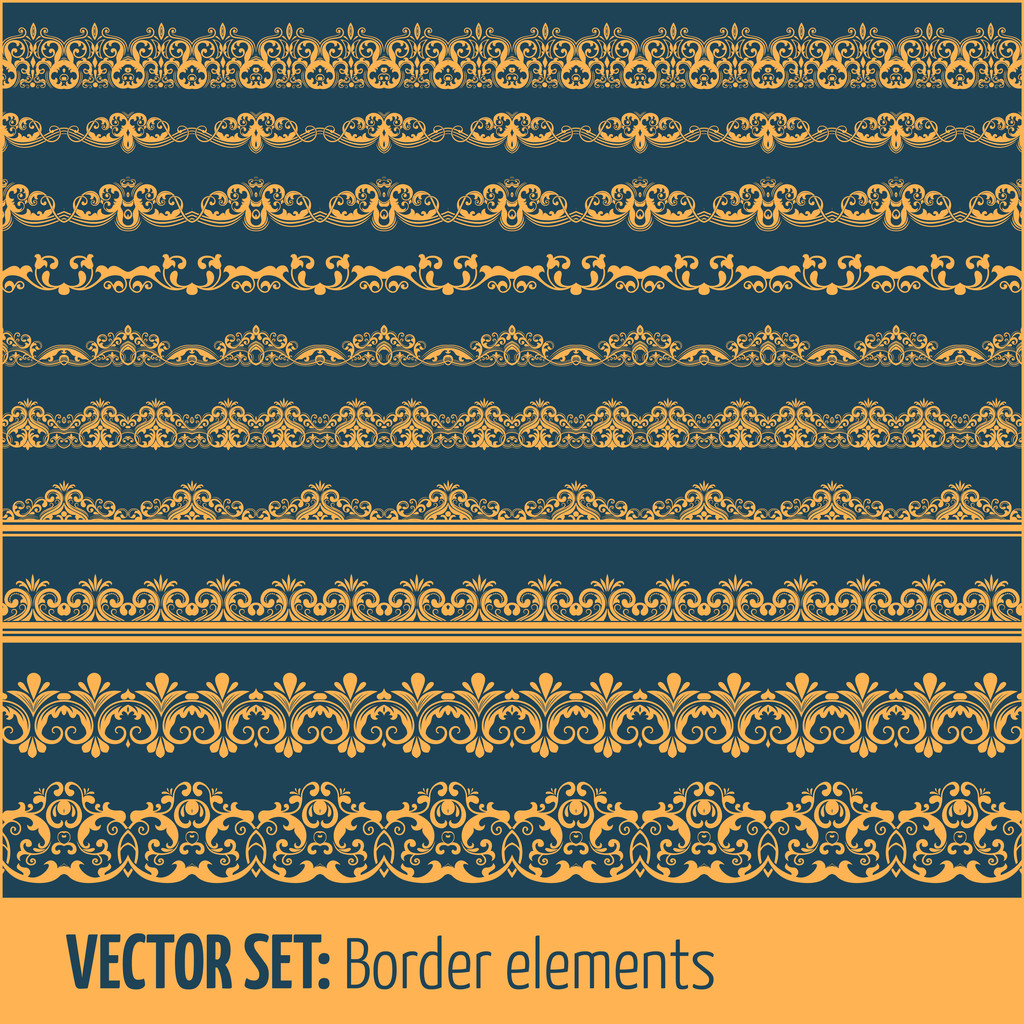 Vector conjunto de elementos de fronteira e decoração página - Vetor, Imagem