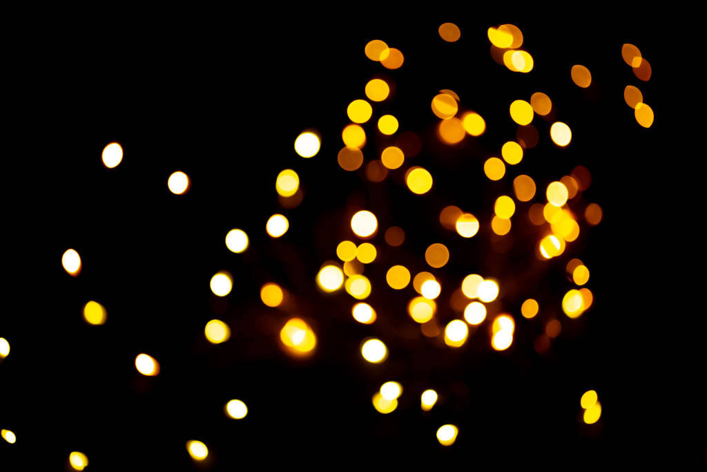 Lumineux fond festif doré paillettes. Cercles chatoyants abstraits fond décoratif. Bokeh lumières avec effet brillant. Taches brillantes et scintillantes qui se chevauchent
 - Photo, image