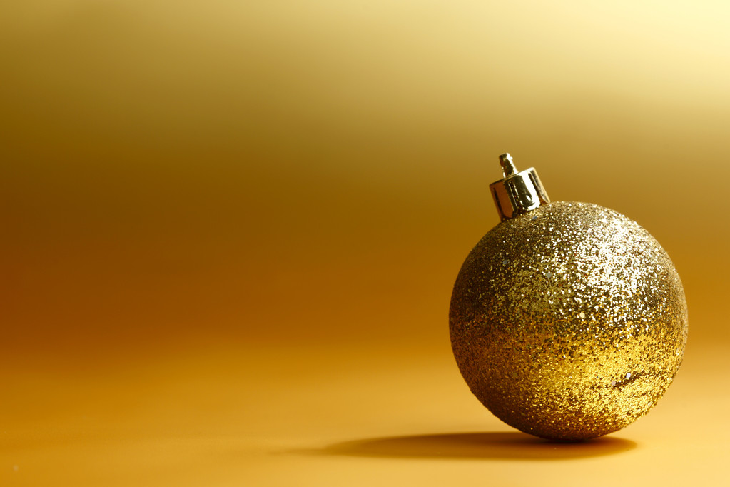 Zlatý vánoční koule - Fotografie, Obrázek